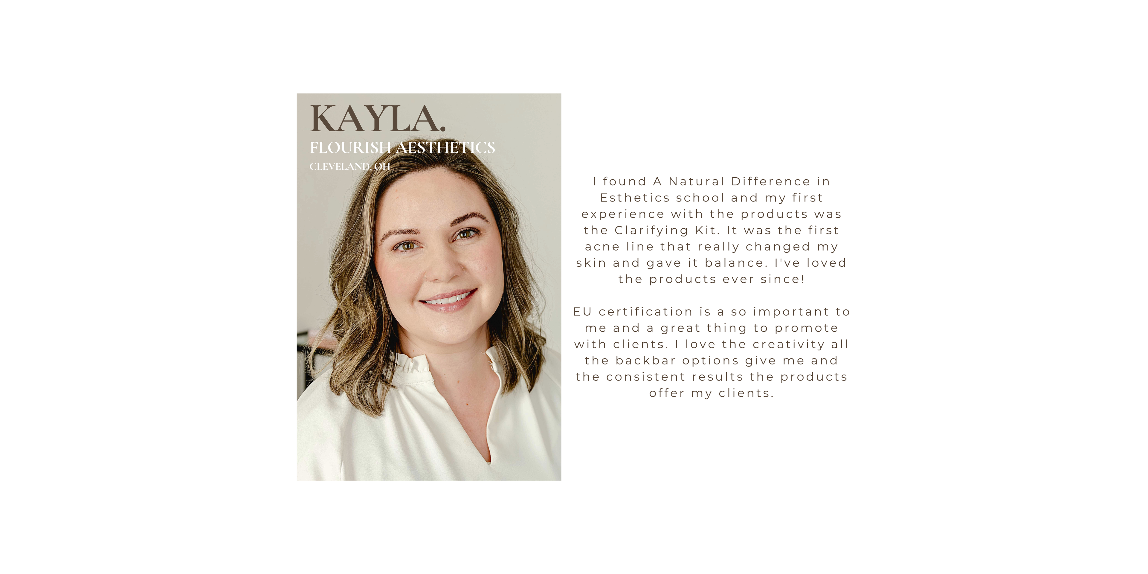 A Natural Difference aesthetician recommended skincare 