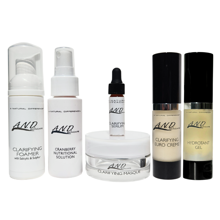 Acne treatment skincare kit with clean ingredients and EU standard formulation for clear skin
