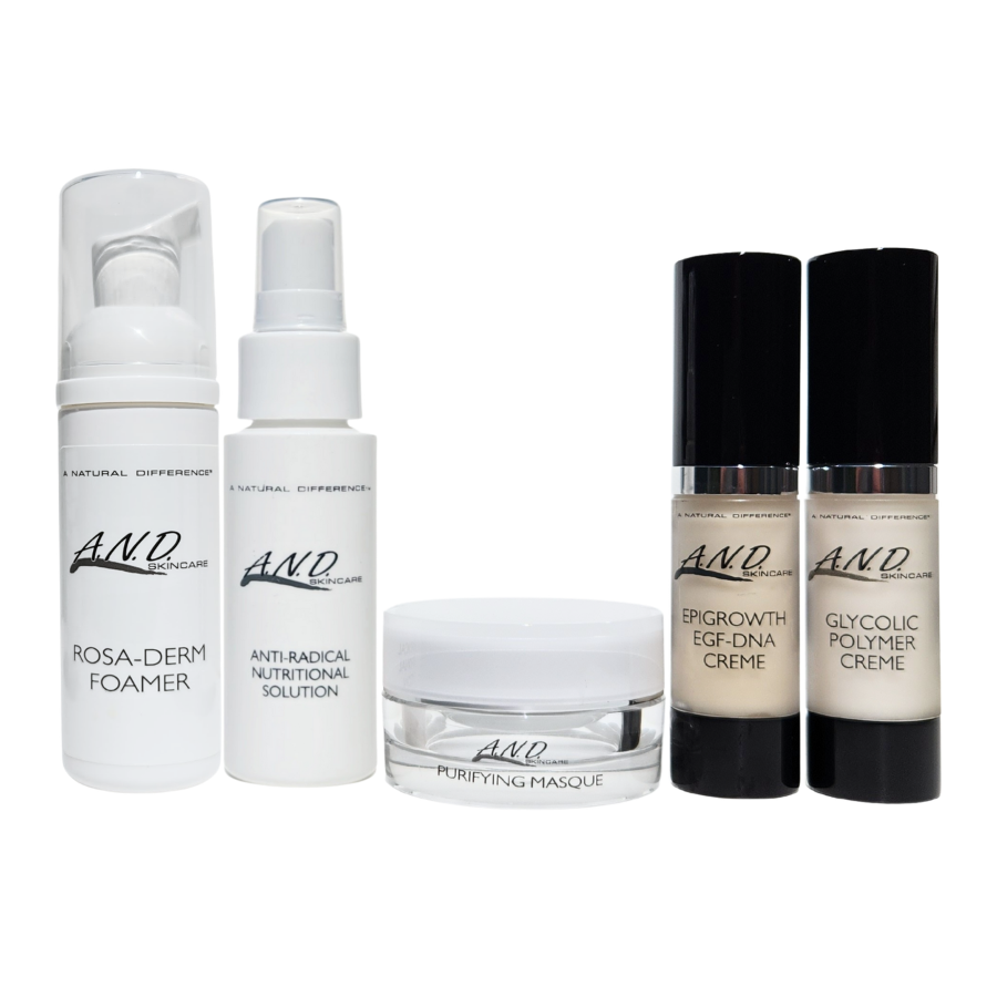 Glycolic acid skincare kit for acne and skin resurfacing with clean EU standard ingredients for smoother, clearer skin